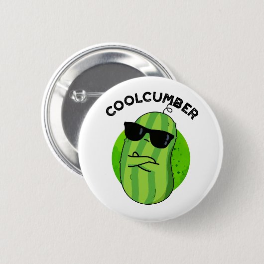 Coolcumber Funny Veggie Cucumber Pun Button (Vorne & Hinten)