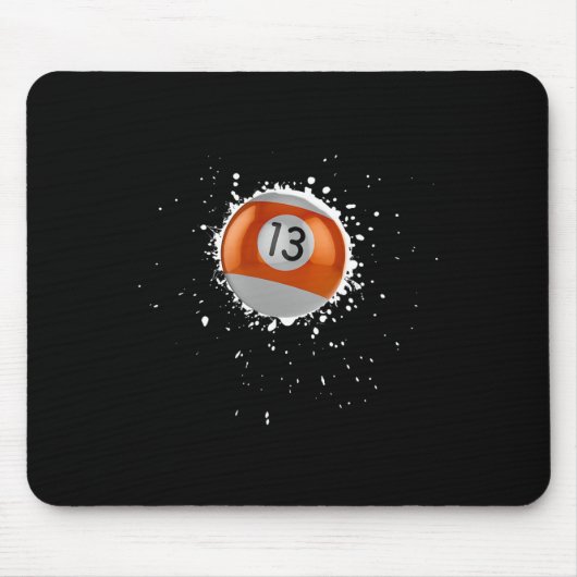 Coole 13-Ball-Dreizehn Pool Billard Malerische Pla Mousepad (Vorne)