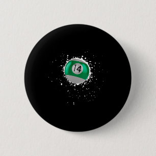 Coole 14-Ball Vierzehn Billard Paint Splatte Button