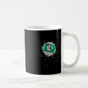 Coole 14-Ball Vierzehn Billard Paint Splatte Kaffeetasse