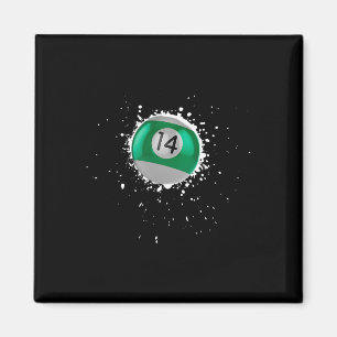 Coole 14-Ball Vierzehn Billard Paint Splatte Magnet