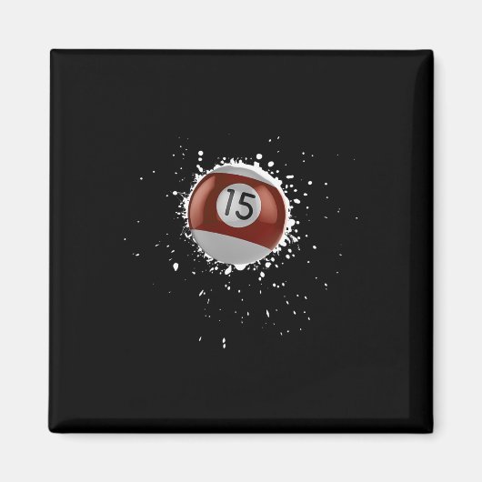 Coole 15-Ball-Fünfzehn Pool Billard Paint Spritzer Magnet (Vorne)