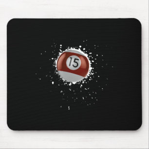 Coole 15-Ball-Fünfzehn Pool Billard Paint Spritzer Mousepad