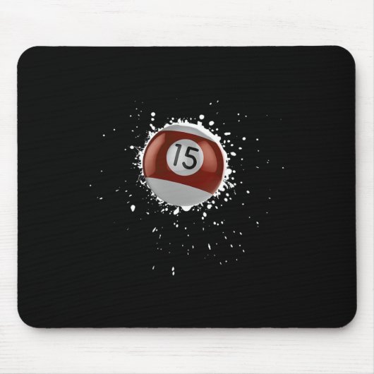 Coole 15-Ball-Fünfzehn Pool Billard Paint Spritzer Mousepad (Vorne)