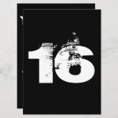 Coole 16. Geburtstagsparty Einladung (Vorne/Hinten)