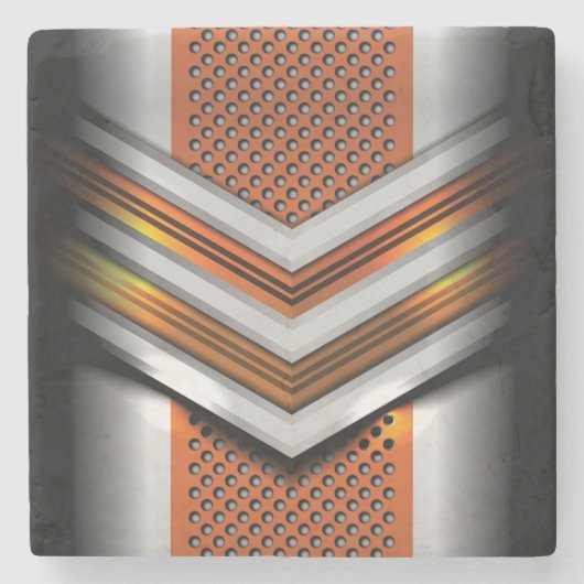 Coole 3-dimensionale Abstrakte Metallkonstruktion Steinuntersetzer (Vorderseite)