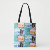 Coole 500 Pink Radio Pattern Retro Art Cartoon Tasche (Vorderseite)