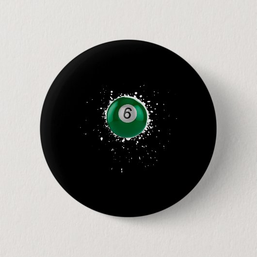 Coole 6-Ball-Billard Billard Spritzer Bill Button (Vorderseite)
