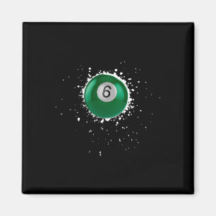 Coole 6-Ball-Billard Billard Spritzer Bill Magnet