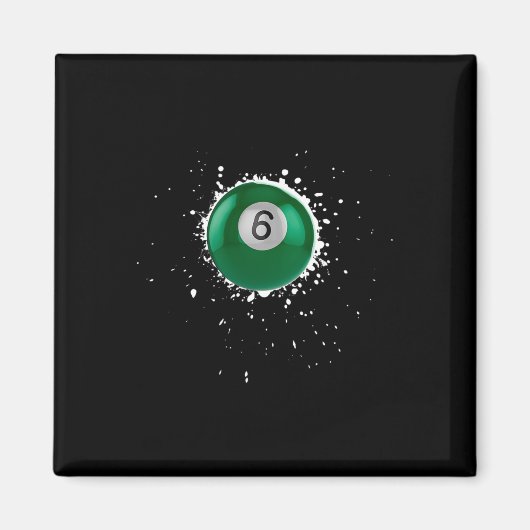 Coole 6-Ball-Billard Billard Spritzer Bill Magnet (Vorne)