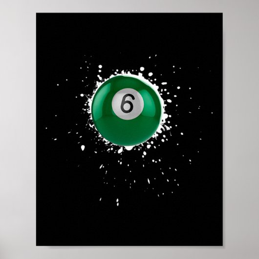 Coole 6-Ball-Billard Billard Spritzer Bill Poster (Vorne)