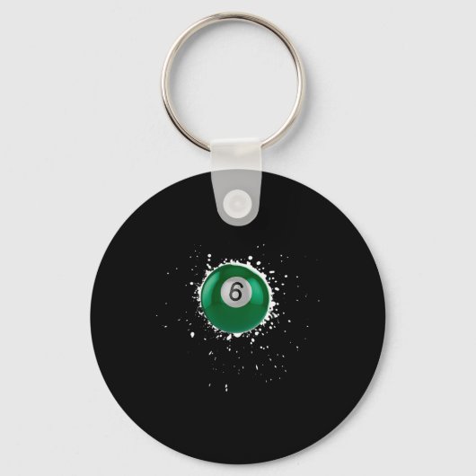Coole 6-Ball-Billard Billard Spritzer Bill Schlüsselanhänger (Vorderseite)