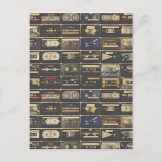 Coole 80er Jahre Vintage-Kassette Postkarte