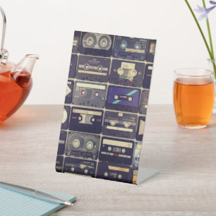 Coole 80er Jahre Vintage-Kassette Sockelschild