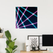 Coole 80er-Laser-Schulporträt-Hintergrundkulisse Poster (Heimbüro)