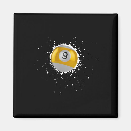 Coole 9-Ball-Nine Pool Billard Paint Spritzer Bil Magnet (Vorne)