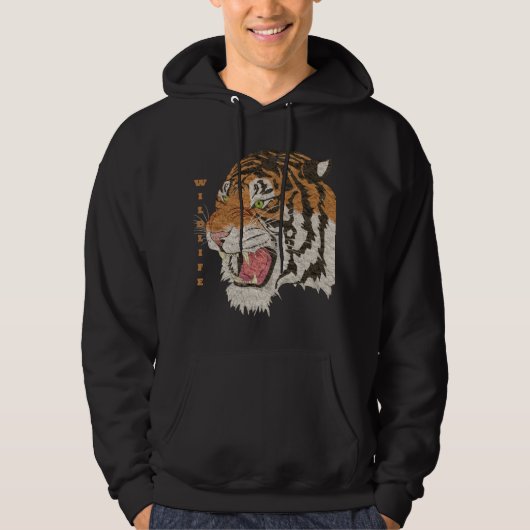 Coole Abbildung von Wildtierschwarz Hoodie (Vorderseite)