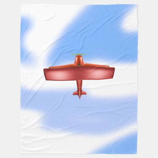 Coole abenteuerliche Rot-Biplane-Fleece-Decken Fleecedecke (Vorderseite)