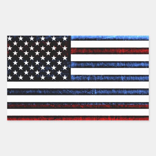 Coole Abstrakte amerikanische Flag-Grafische Stick Rechteckiger Aufkleber (Vorderseite)