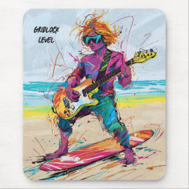Coole Abstrakte Animation weck-Board Gitarrist edi Mousepad