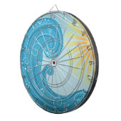 Coole Abstrakte Blaue Ozeangelbe Sonne Dartscheibe (Vorderseite rechts)