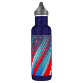 Coole Abstrakte Blaue Pinselstriche Edelstahlflasche (Links)