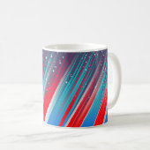 Coole Abstrakte Blaue Pinselstriche Kaffeetasse (VorderseiteRechts)
