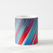 Coole Abstrakte Blaue Pinselstriche Kaffeetasse (Mittel)