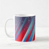 Coole Abstrakte Blaue Pinselstriche Kaffeetasse (Links)