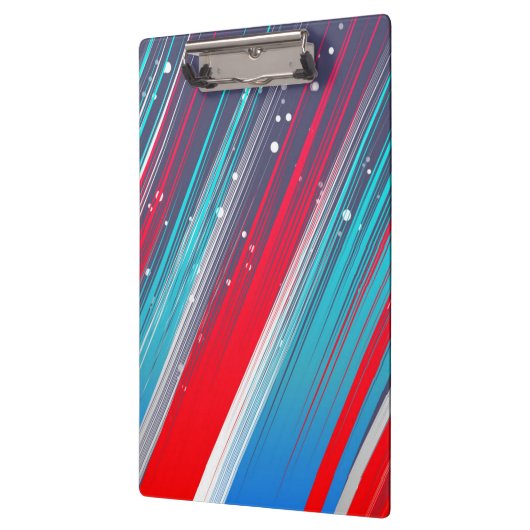 Coole Abstrakte Blaue Pinselstriche Klemmbrett (Links)