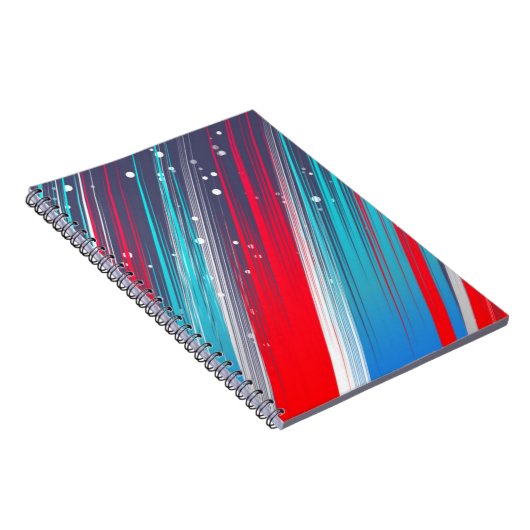 Coole Abstrakte Blaue Pinselstriche Notizblock (Rechte Seite)