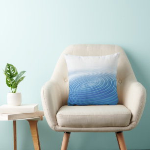 Coole Abstrakte Blauwellen Konzentrierte Kreise Kissen