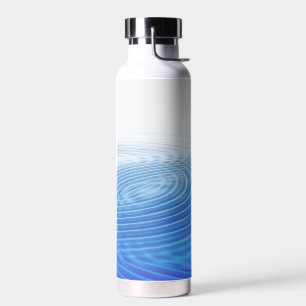 Coole Abstrakte Blauwellen Konzentrierte Kreise Trinkflasche
