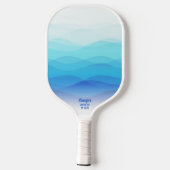 Coole Abstrakte Blauwellen Personalisiert Pickleball Schläger (Rückseite)
