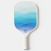 Coole Abstrakte Blauwellen Personalisiert Pickleball Schläger (Vorderseite)