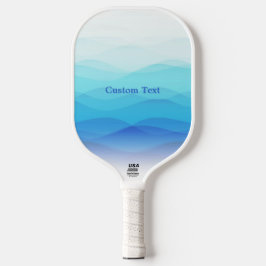 Coole Abstrakte Blauwellen Personalisiert Pickleball Schläger