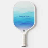 Coole Abstrakte Blauwellen Personalisiert Pickleball Schläger (Rückseite)
