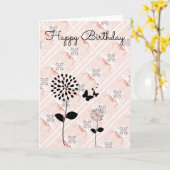 Coole Abstrakte Blume Geburtskarte Karte (Gelbe Blume)