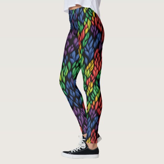 Coole Abstrakte botanische Blätter Leggings (Links)