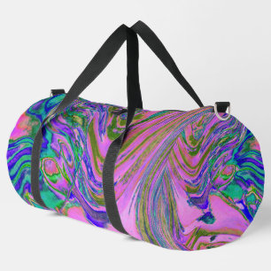 Coole Abstrakte Chartreuse und Hot Pink Groovy Ret Duffle Bag