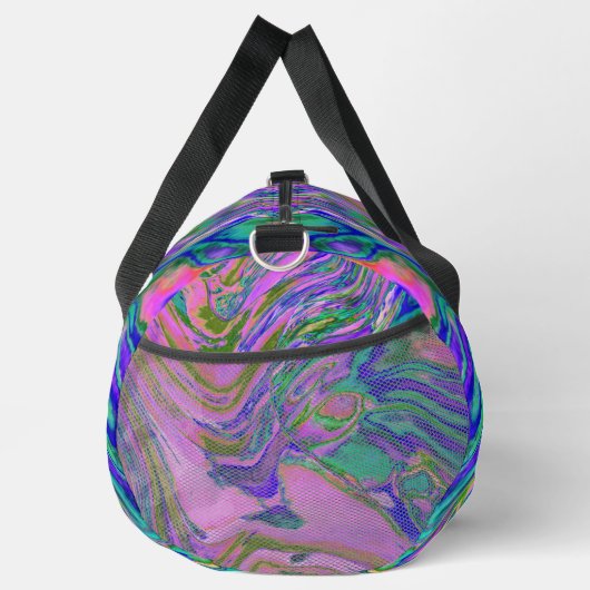 Coole Abstrakte Chartreuse und Hot Pink Groovy Ret Duffle Bag (Rechts)