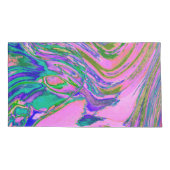 Coole Abstrakte Chartreuse und Hot Pink Groovy Ret Kissenbezug (Rückseite)