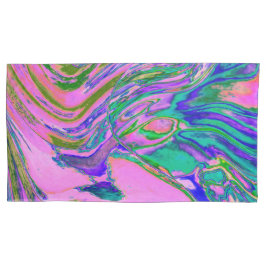 Coole Abstrakte Chartreuse und Hot Pink Groovy Ret Kissenbezug