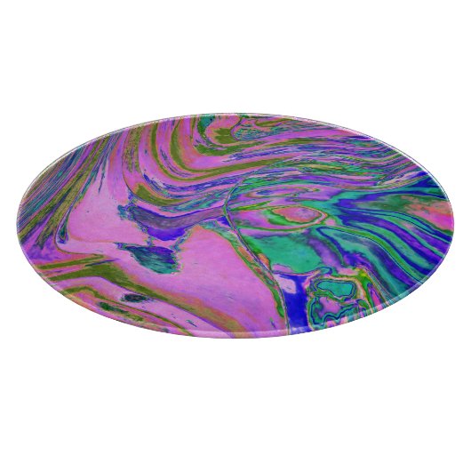 Coole Abstrakte Chartreuse und Hot Pink Groovy Ret Schneidebrett (Ecke)