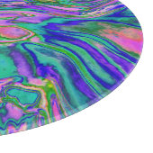 Coole Abstrakte Chartreuse und Hot Pink Groovy Ret Schneidebrett (Ecke)