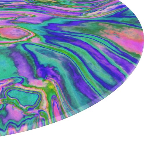 Coole Abstrakte Chartreuse und Hot Pink Groovy Ret Schneidebrett (Ecke)