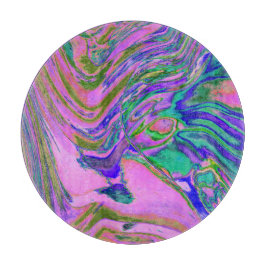 Coole Abstrakte Chartreuse und Hot Pink Groovy Ret Schneidebrett
