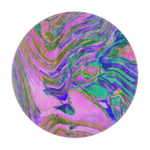Coole Abstrakte Chartreuse und Hot Pink Groovy Ret Schneidebrett