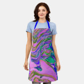 Coole Abstrakte Chartreuse und Hot Pink Groovy Ret Schürze (Getragen)