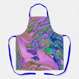 Coole Abstrakte Chartreuse und Hot Pink Groovy Ret Schürze